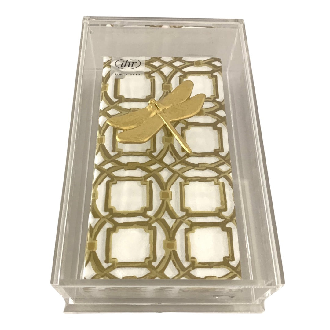 Dragonfly Guest Towel Box in Clear