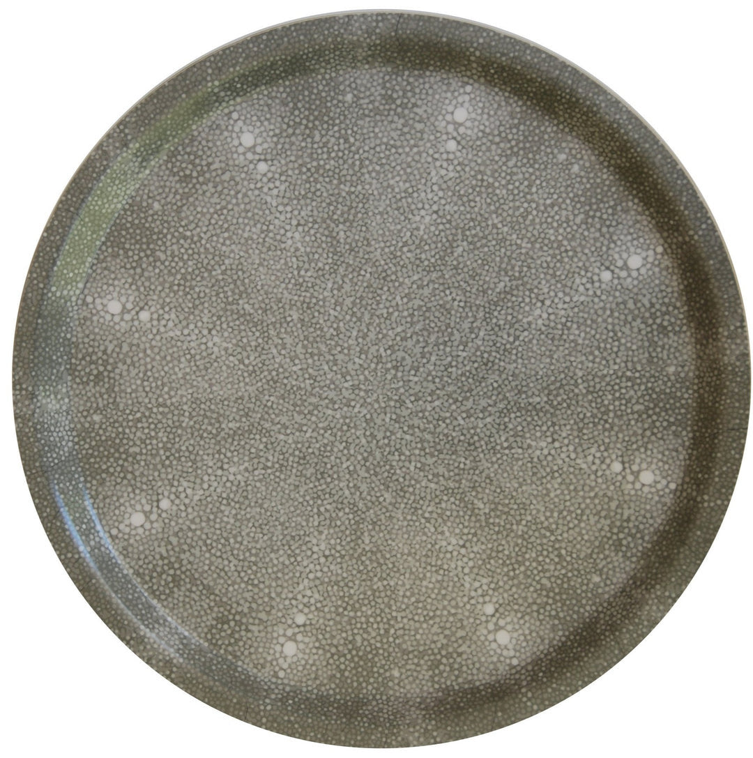 Gray Shagreen Round Tray