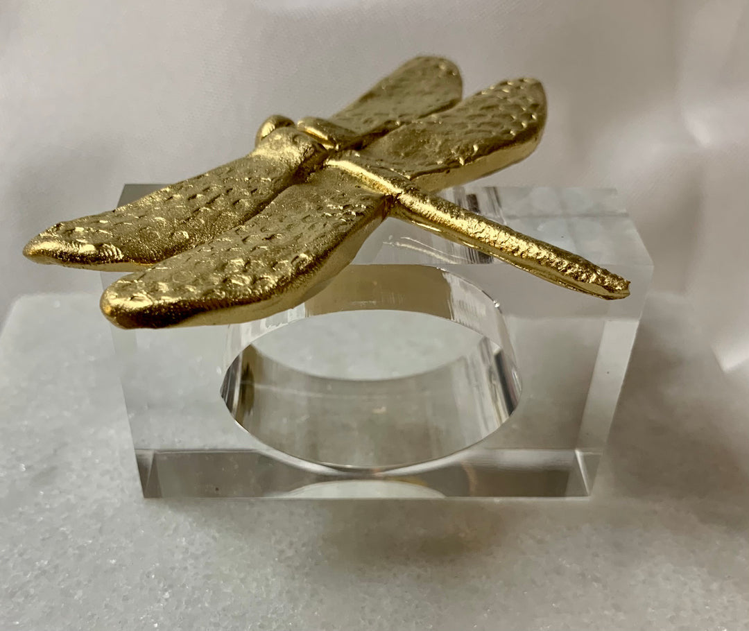 Dragonfly Napkin Rings in Clear