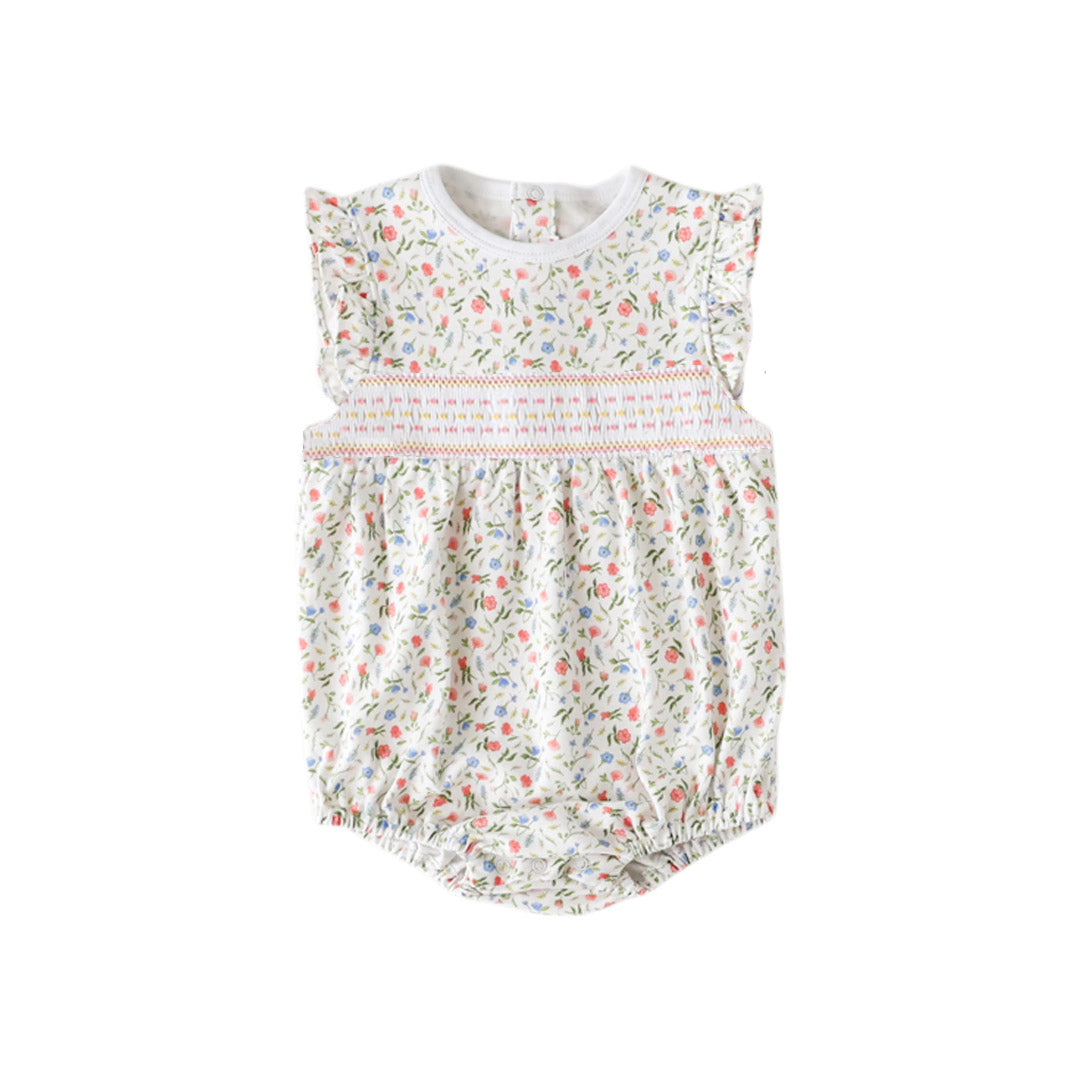 Pink Madison Floral Smocked Bubble