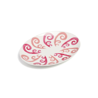 Peacock Serving Platter in Two Tone Pink